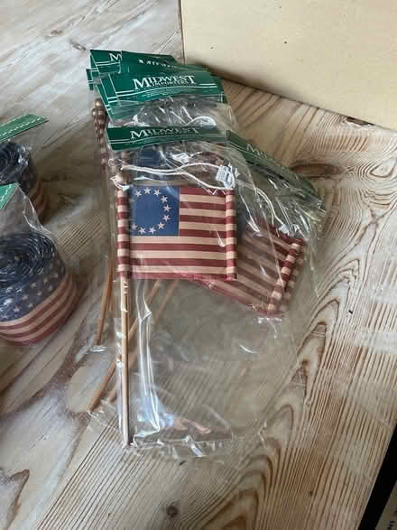 Photo of free July 4th decor-mini flags, garland (Stone Ridge, NY) #1