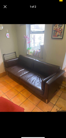 Photo of free Brown Leather Couch (Dublin 3) #2