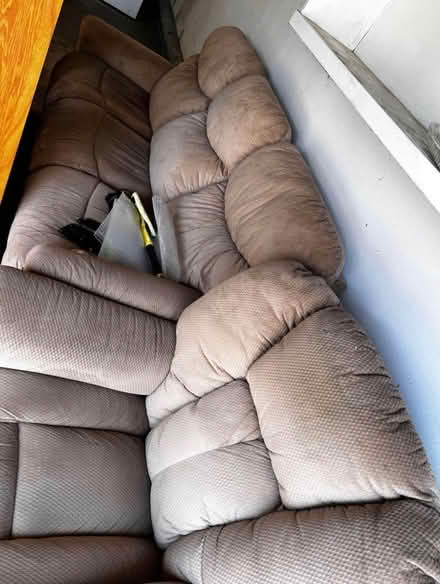 Photo of free get this couch and recliner (Just north of Ontario airport) #1