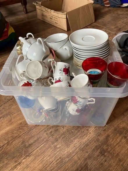 Photo of free Large box astd glassware & crockery (Haghill) #2