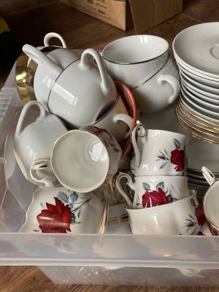 Photo of free Large box astd glassware & crockery (Haghill) #1