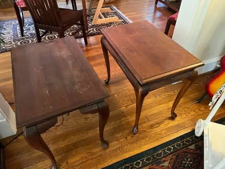 Photo of free Wood side tables, pair (Roland park/Evergreen) #1