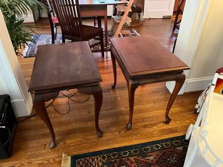 Photo of free Wood side tables, pair (Roland park/Evergreen) #2