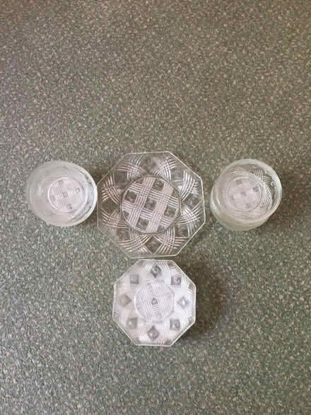 Photo of free Glass serving plate, 6 small plates and 6 bowls. (Humphrey's End GL6) #1