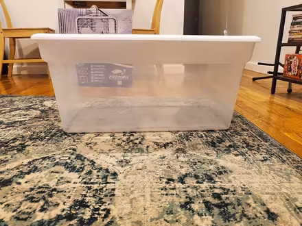 Photo of free Clear Storage Bin with Lid (JC Heights) #1