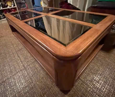 Photo of free Large wood & mirror coffee table (Woodbridge) #1
