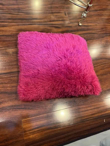 Photo of free Furry pink pillow (97 Van Buren Ave Teaneck NJ) #1