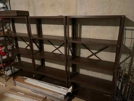 Photo of free 3 metal storage shelves (Gaithersburg Quince Orchard) #1