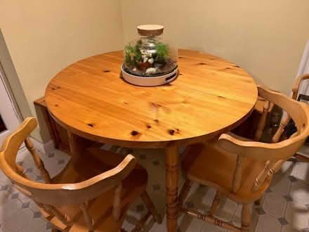Photo of free Kitchen pine table and two chairs (Bidborough TN3) #1
