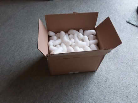 Photo of free Small cardboard box with packing chips (Westbury Fields BS9) #1