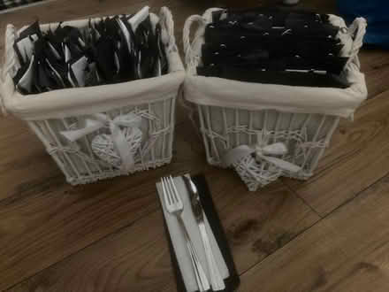 Photo of free 2 baskets of plastic knife and fork sets (Walshaw BL8) #1