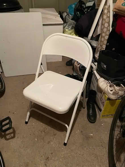 Photo of free White metallic chair (Clapham south) #1