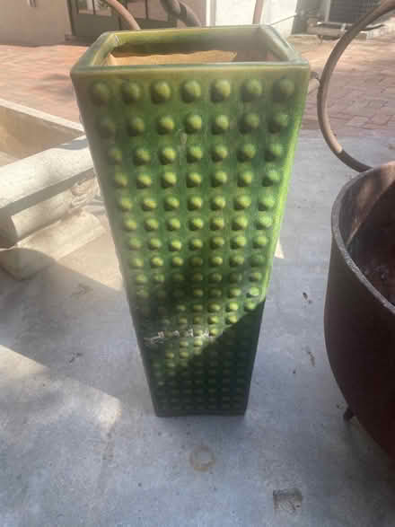 Photo of free Tall green outdoor vase (Beachwood Canyon) #1