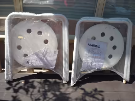Photo of free 2 new white ikea marius stools (Claughton CH43) #1
