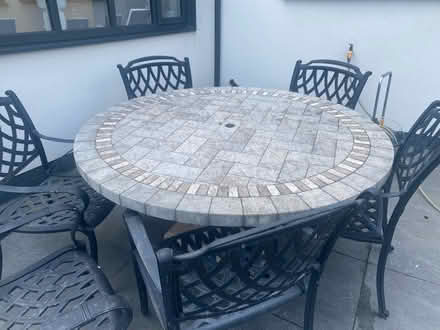 Photo of free Stone table and 6 chairs (Prestbury, SK10) #2