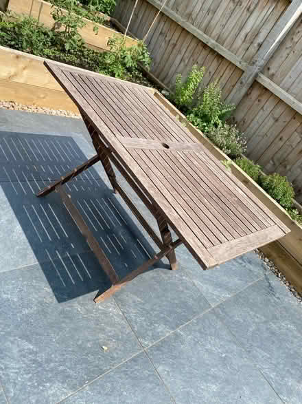 Photo of free Wooden garden table (Cherry Hinton, Cambridge) #2