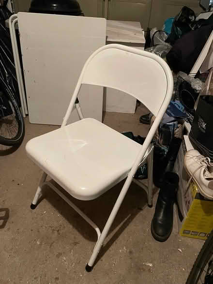 Photo of free White metallic chair (Clapham south) #2