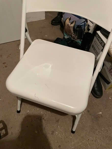 Photo of free White metallic chair (Clapham south) #3