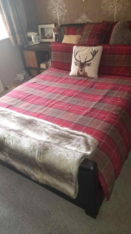 Photo of free King size leatherette bed frame (Littleover, Derby) #1