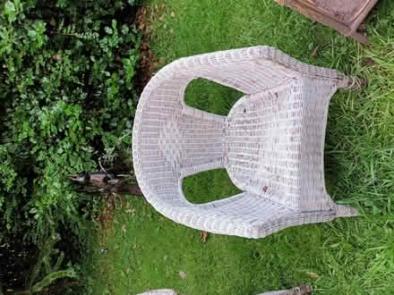 Photo of free White wicker chair (Timperley) #1