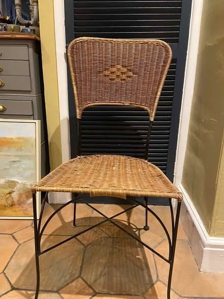 Photo of free Woven chair, black metal frame (BoA , Bath side. BA15) #1