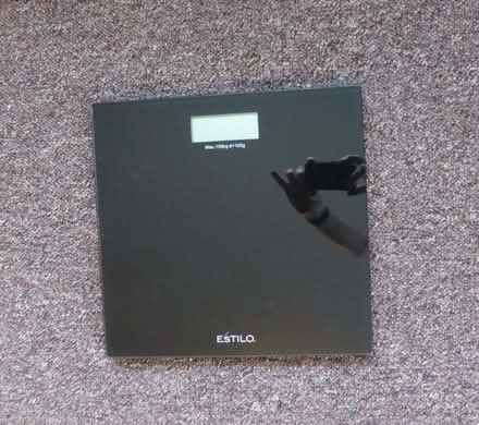 Photo of free Estilo black glass bathroom scales, max weight 150kg (Cringleford NR4) #1