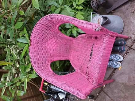 Photo of free Pink wicker chair (Timperley) #1