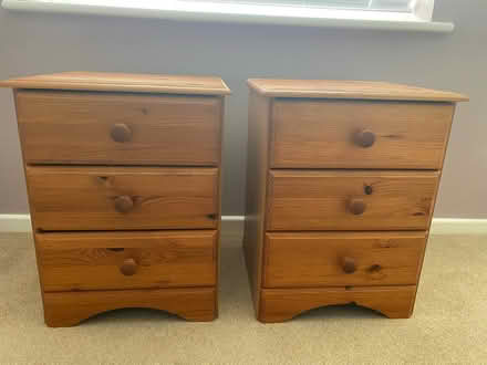 Photo of free 2 x pine bedside tables (Totton SO40) #1