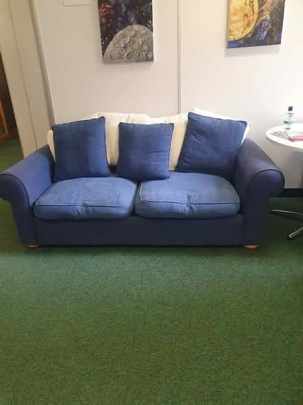 Photo of free Large Blue fabric sofa (Machins Lane NG12) #1