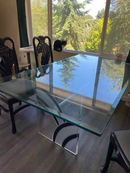 Photo of free 6ft crystal table with chairs (Woodmont Beach) #1