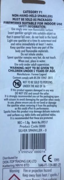 Photo of free 60 sparkler candle (Blagdon BS40) #2
