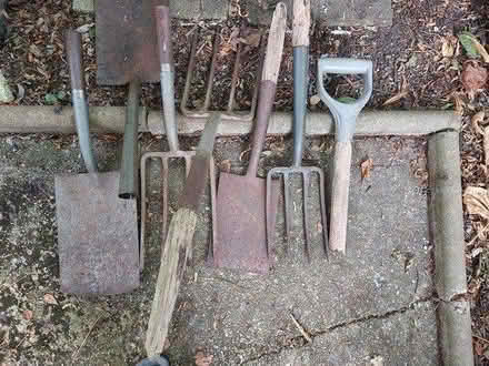 Photo of free Old broken garden spades, forks Axe (Orpington BR6) #2