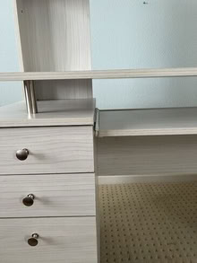 Photo of free Almost new washed oak desk with hutch #3