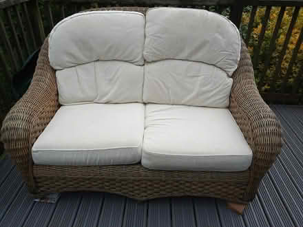Photo of free Wicker sofa + cushions (Wiveliscombe, TA4) #1