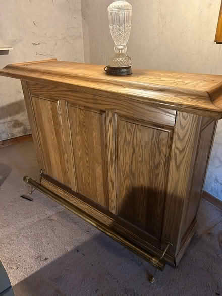 Photo of free Wood bar with foot rail (18426) #1