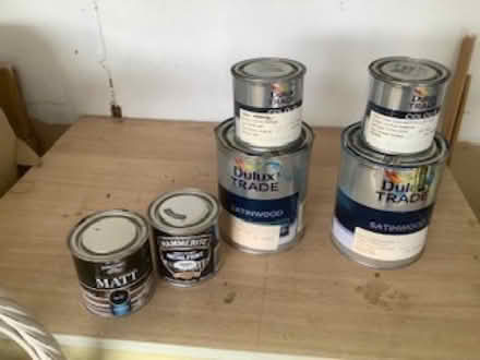 Photo of free Assorted paints (Mappleborough Green B80) #1