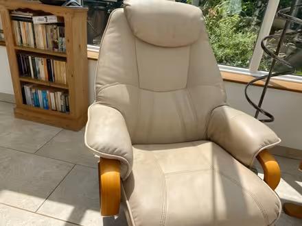 Photo of free Leather chair and stool (Hayward’s heath) #2