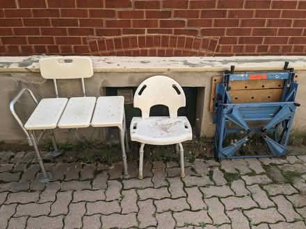 Photo of free Bath chairs and Shop table (Yonge and Lawrence) #1