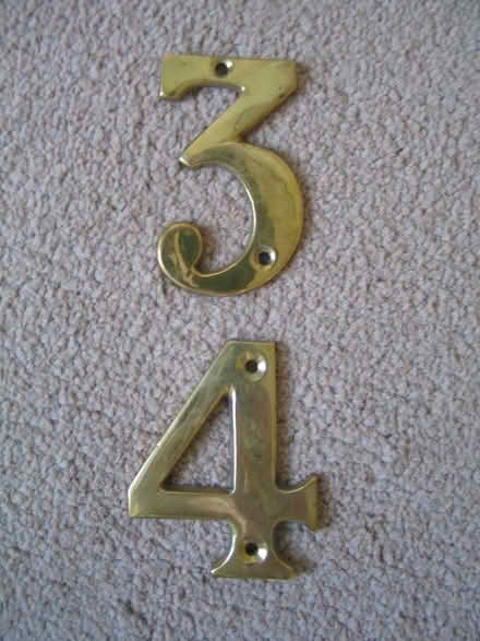 Photo of free Brass house number(s), 3 and 4 (Upton Saint Leonards GL4) #1