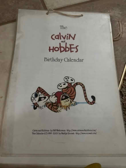 Photo of free Laminated birthday calendar (Columbia Md) #1
