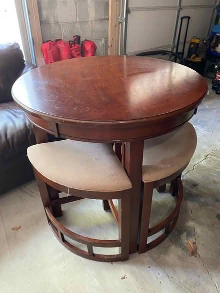 Photo of free Round dining table w nesting seats (Woodmont Beach) #2