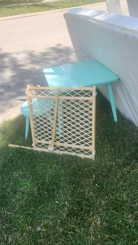 Photo of free Child's table & stool, baby gate (South Elmhurst) #1