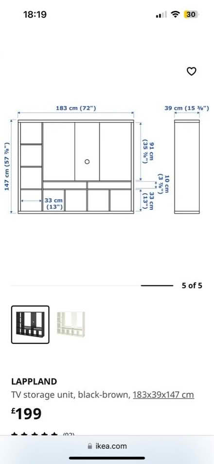 Photo of free Ikea LAPPLAND Tv storage unit (NE12) #3