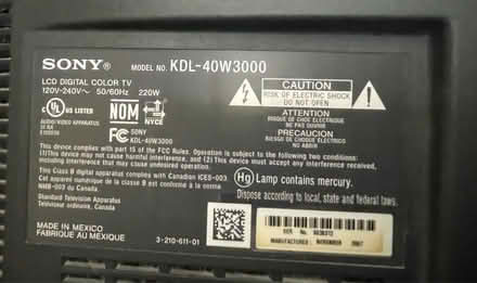 Photo of free Sony 40” LCD TV (Daly City Broadmoor area) #1