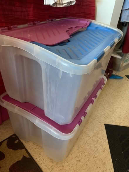 Photo of free Plastic storage bins (2) (West Seattle) #1