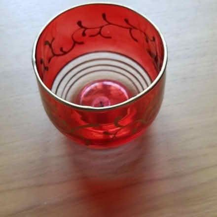 Photo of free Two Red Glass Tealight Holders (Handforth SK9) #2