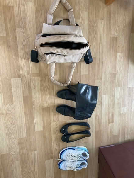 Photo of free Female bag and shoes size 4 (E14) (Isle of Dogs, London) #1
