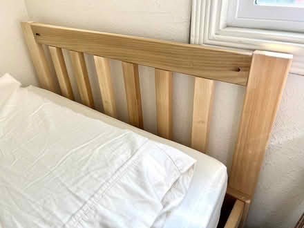 Photo of free twin solid-wood bed frame (1 of 2) (Palo Alto near Hoover Park) #1