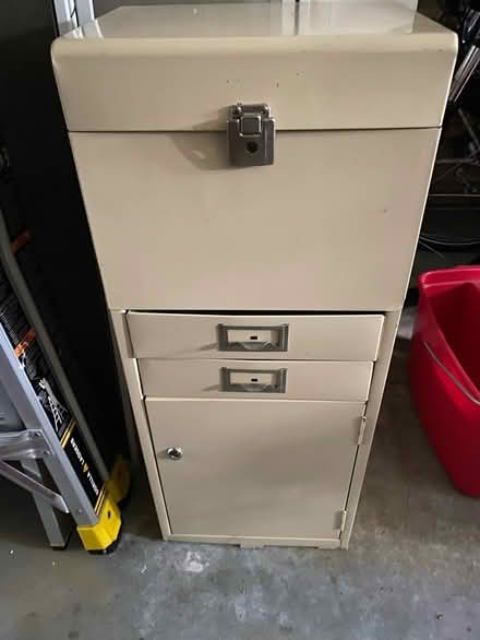 Photo of free Odd size beige file cabinet (Greenwood) #2