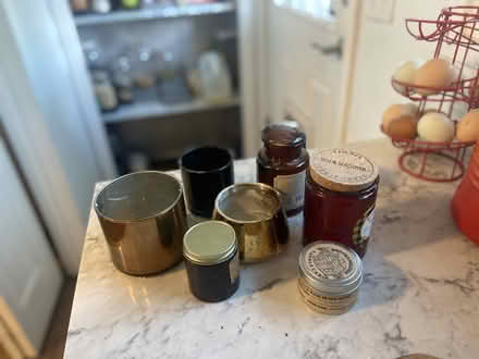 Photo of free Empty candle jars + containers (SW Denver (Alameda + Federal)) #1